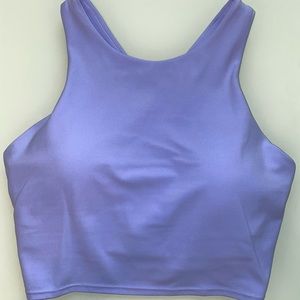 Athleta Long Line Sports Bra, blue/lavender, size small